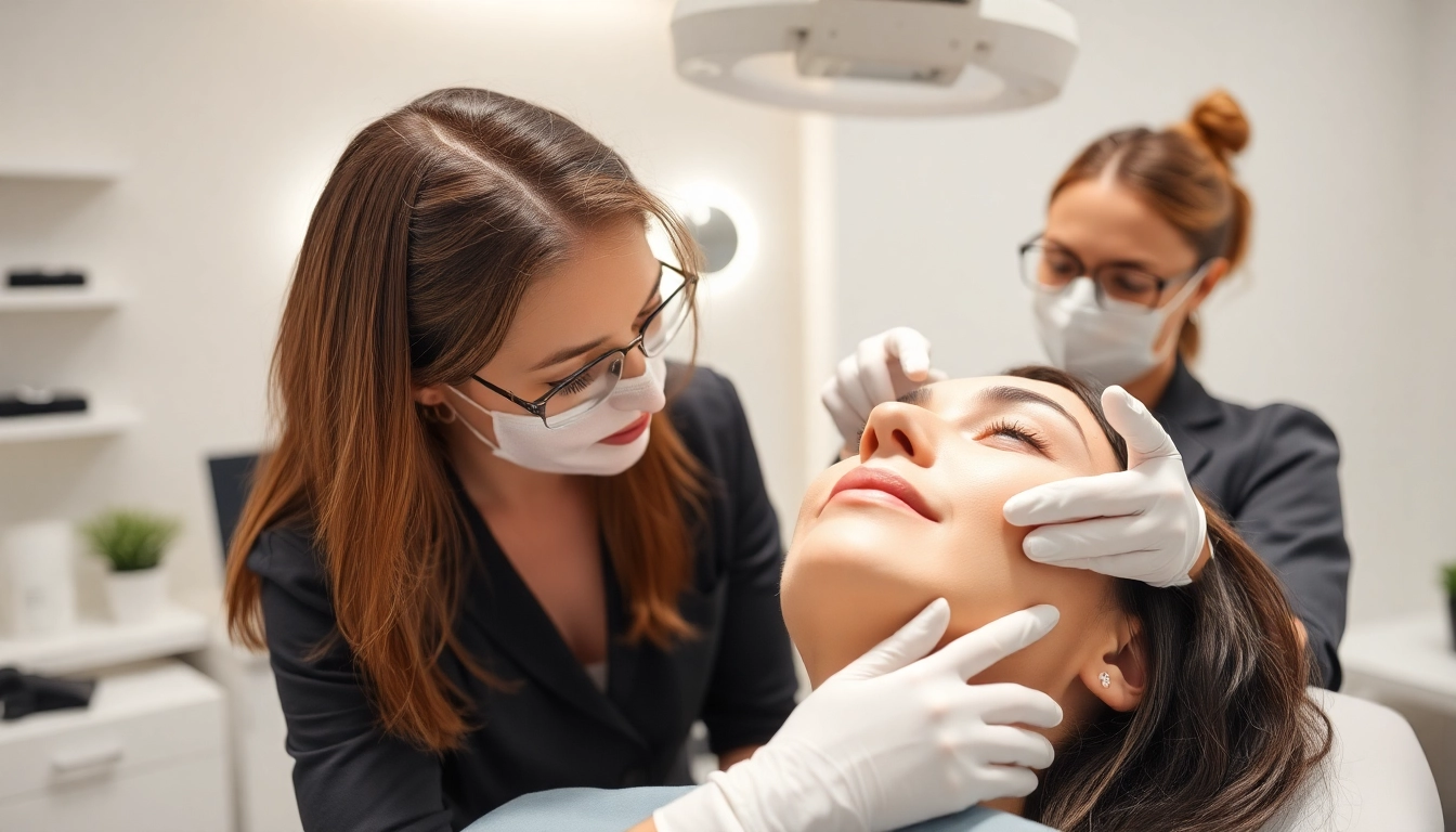 Experienced clinician performing Fadenlifting Zürich on a patient for natural skin tightening, emphasizing safety and precision.