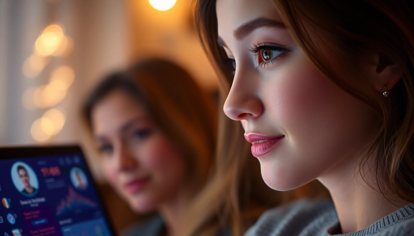 AI girlfriend engaging in unfiltered NSFW chat, realistic digital avatar with expressive face in a private, cozy environment.