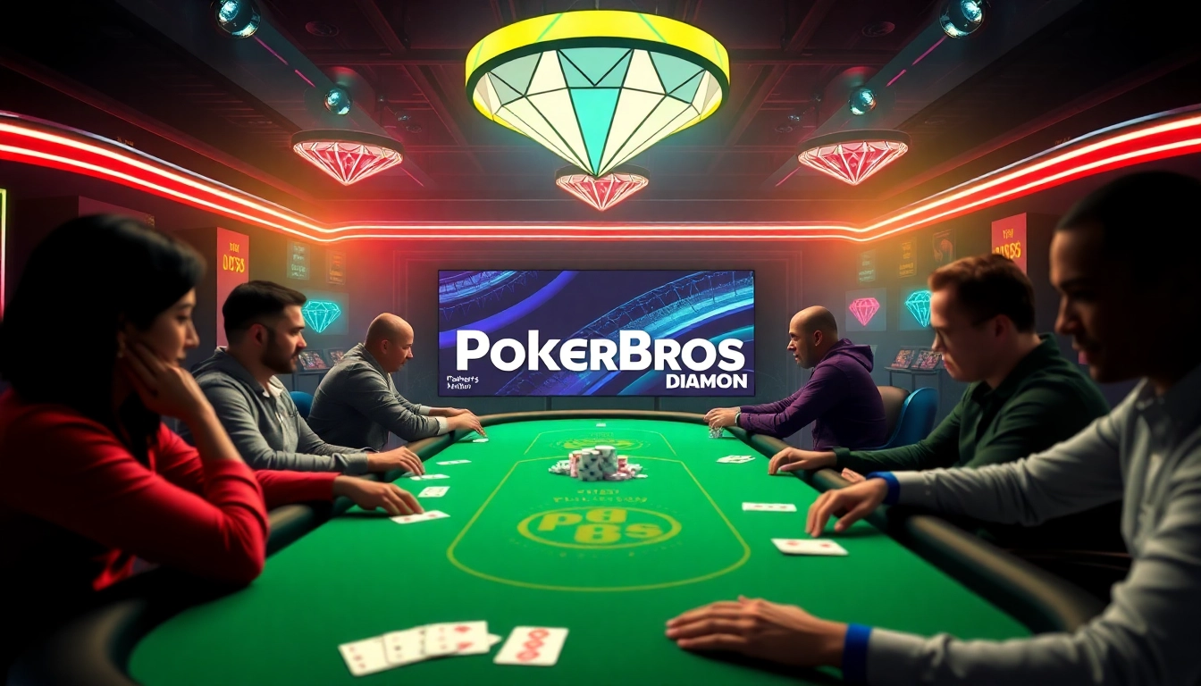 Online PokerBros session highlighting Diamond Union gameplay with active players and vibrant graphics for PokerBros Diamond Union community engagement.