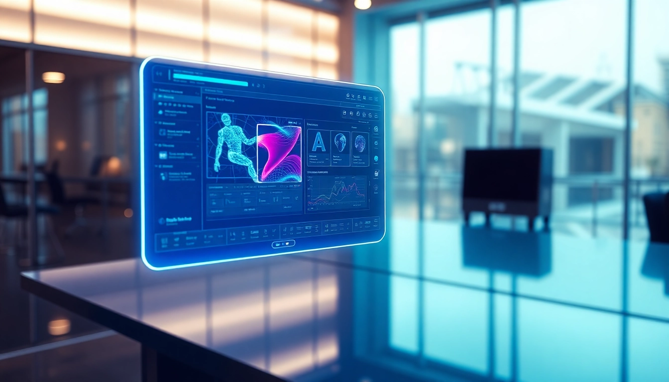 Futuristic holographic interface of Nano Banana AI with vibrant colors and advanced technology theme.