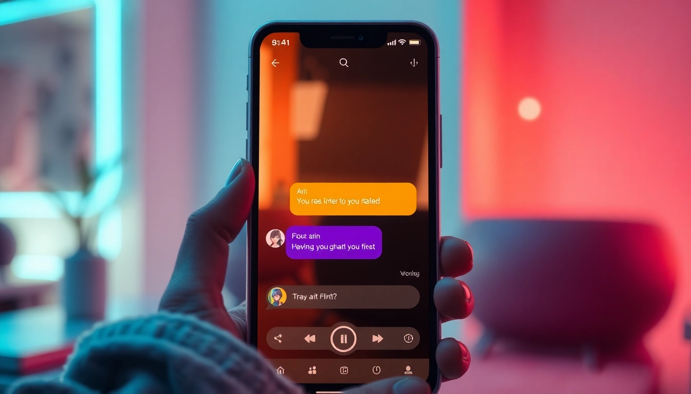 An engaging image of an AI girlfriend app interface showing a lively NSFW chat, emphasizing privacy and realism